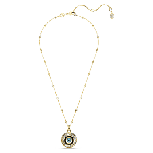 Symbolica pendant, Evil eye, Medium, Multicolored, 18K gold finish