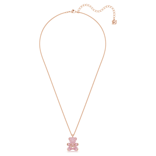 Teddy pendant, Bear, Pink, 18K rose gold finish