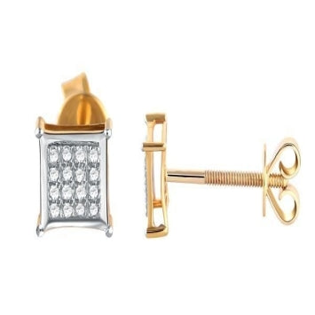 10 Karat White Gold 0.15 Carat Diamond Square Earrings-0124103-WG