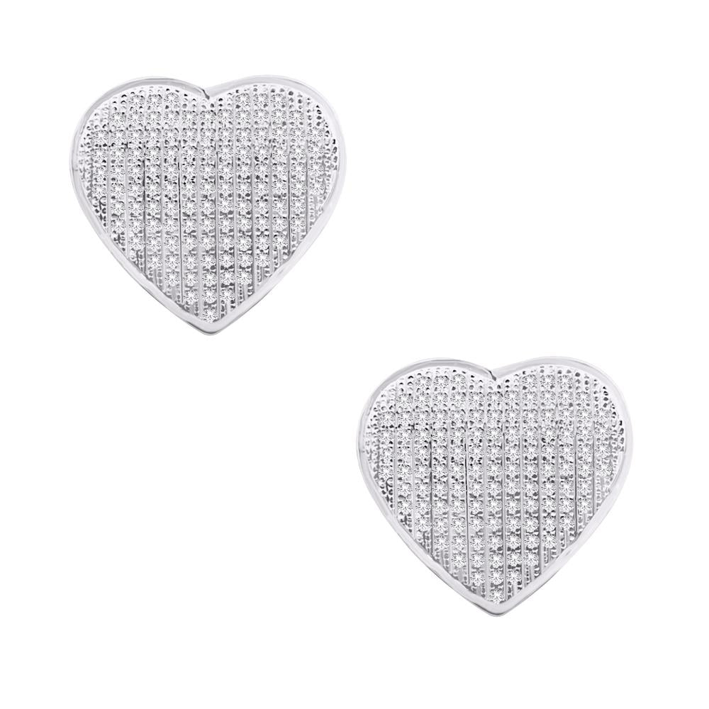 10 Karat Yellow Gold 0.33 Carat Diamond Heart Earrings-0124305-WG