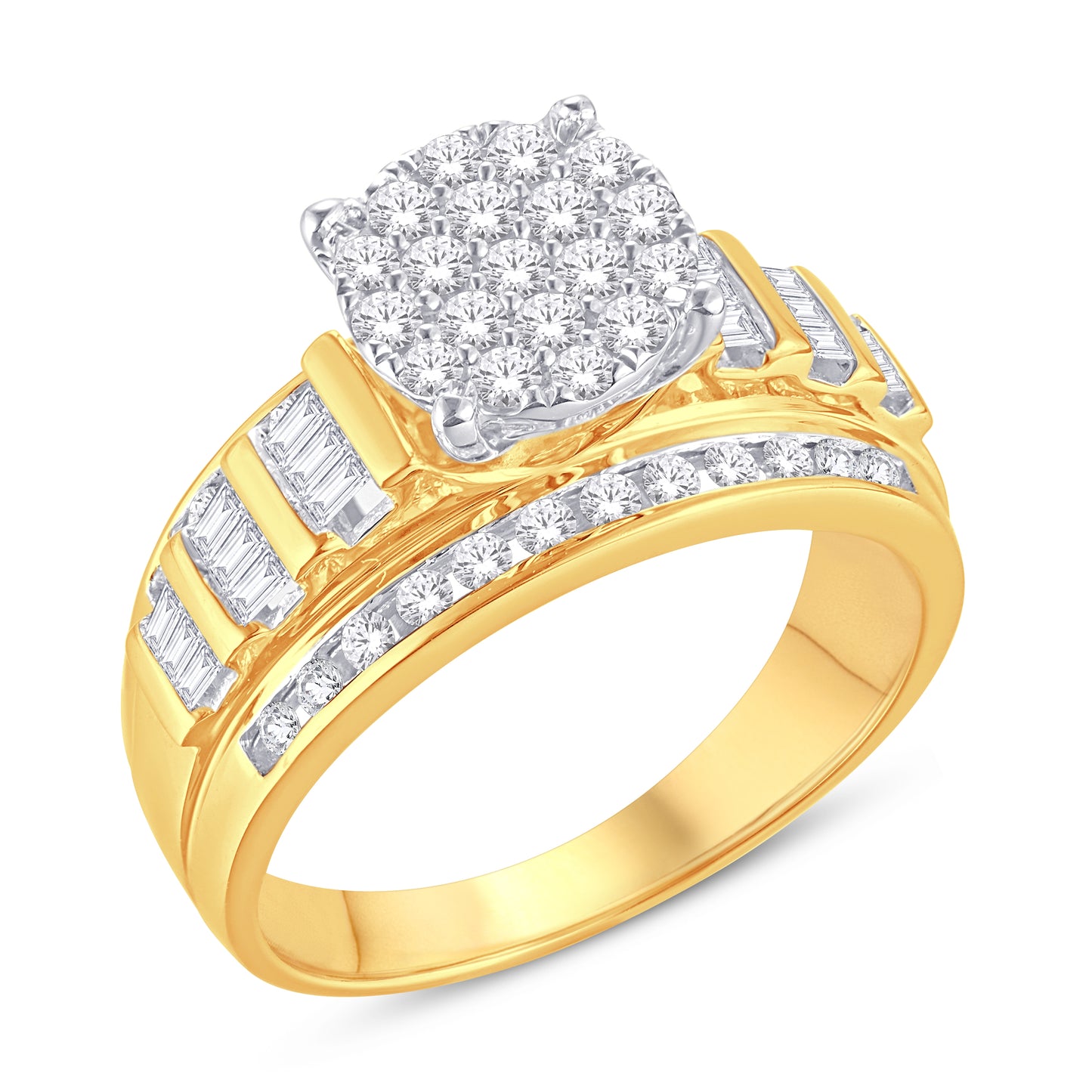 10 Karat Yellow Gold 1.00 Carat Diamond Round Ladies Ring-0226067-YG