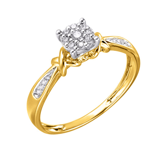 10 Karat Yellow Gold 0.10 Carat Diamond Round Ladies Ring- 0226308-YG