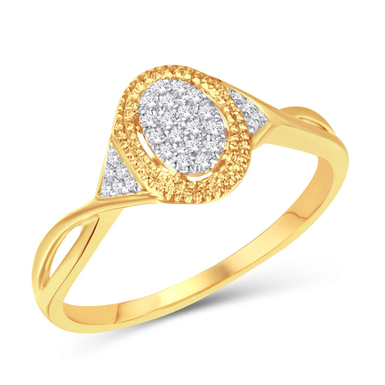 10 Karat Yellow Gold Carat Diamond0.10 Carat Diamond Oval Ladies Ring-0226940-YG
