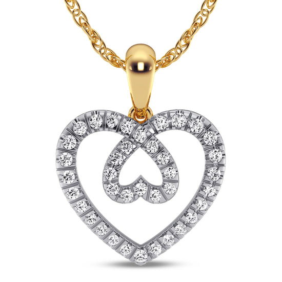 10 Karat Yellow Gold 0.21 Carat Diamond Heart Pendant-0826864-YG