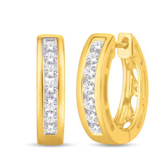 10 Karat Yellow Gold 0.25 Carat Diamond Classic Hoops-0925136-YG