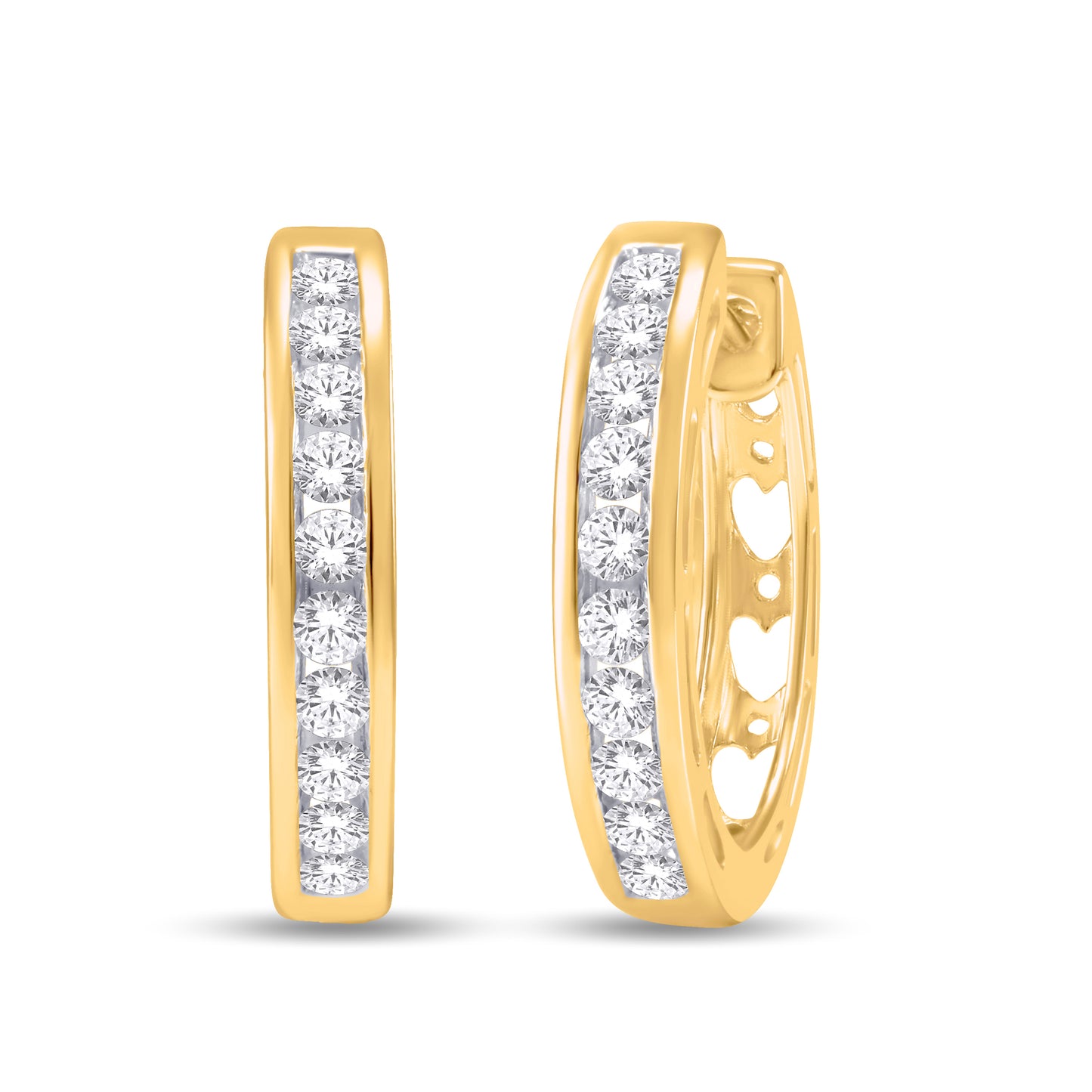 10 Karat Yellow Gold 0.50 Carat Diamond Classic Hoops-0925137-YG