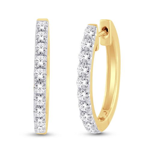 10 Karat Yellow Gold 0.10 Carat Diamond Classic Hoops-0925907-YG