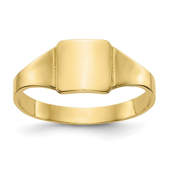 Quality Gold 10k Polished Square Child's Signet Ring Gold     