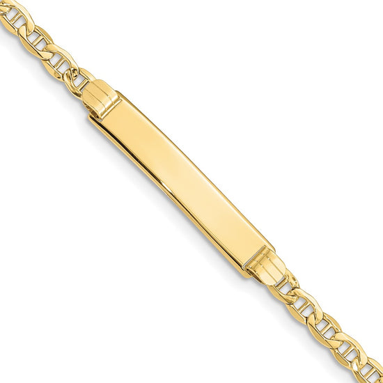 Quality Gold 10k Semi-solid Anchor Link ID Bracelet Gold     