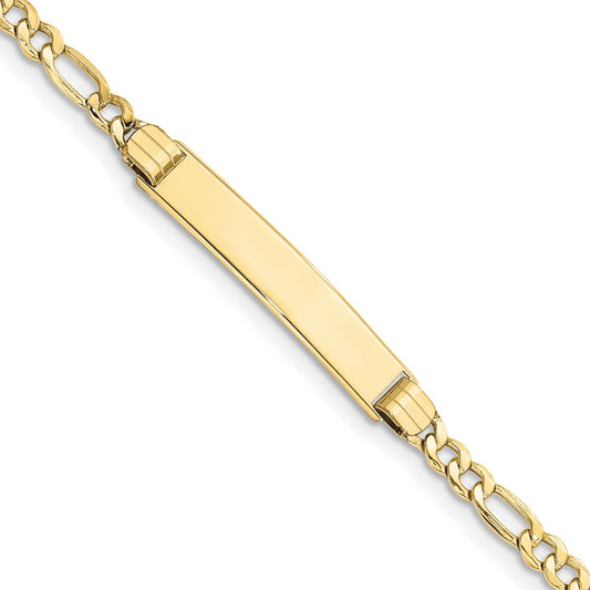 Quality Gold 10k Semi-solid Figaro Link ID Bracelet Gold     