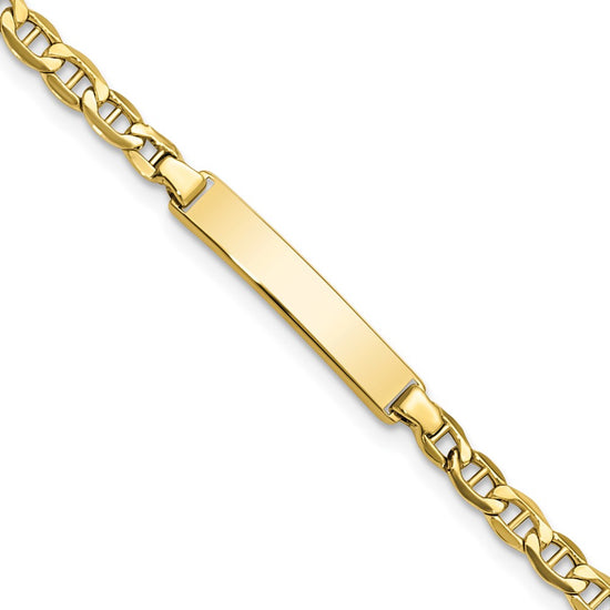 Quality Gold 10k Semi-solid Anchor Link ID Bracelet Gold     