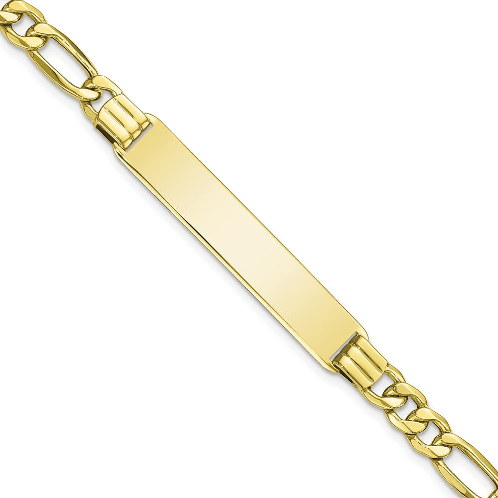 Quality Gold 10k Semi-solid Figaro Link ID Bracelet Gold     