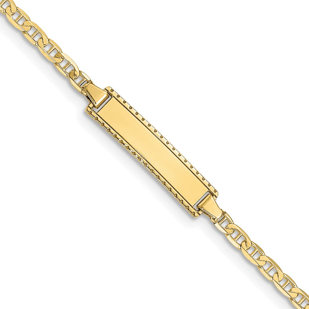 Quality Gold 10k Flat Anchor Link ID Bracelet Gold     