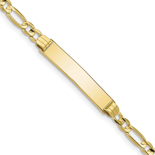 Quality Gold 10k Figaro Link ID Bracelet Gold     