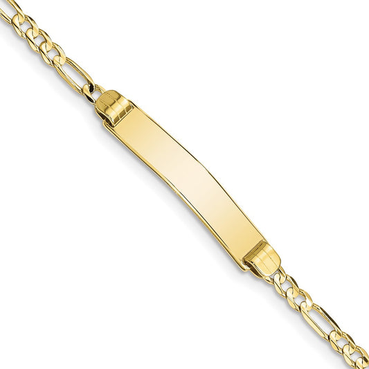 Quality Gold 10k Figaro Link ID Bracelet Gold     