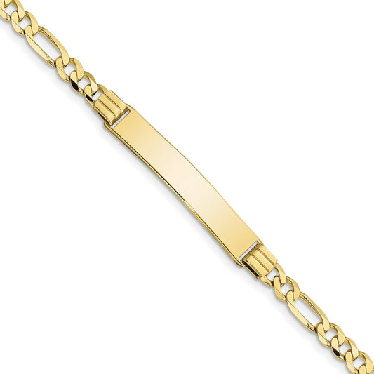 Quality Gold 10k Figaro Link ID Bracelet Gold     