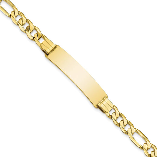 Quality Gold 10k Figaro Link ID Bracelet Gold     