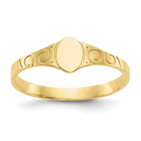 Quality Gold 10k Polished Oval Child's Signet Ring Gold