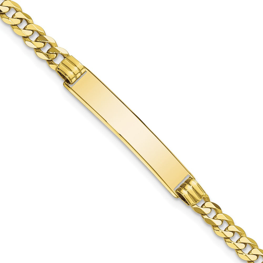 Quality Gold 10k Flat Curb Link ID Bracelet Gold     