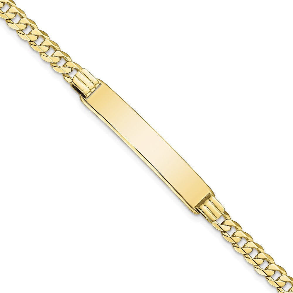 Quality Gold 10k Flat Curb Link ID Bracelet Gold     