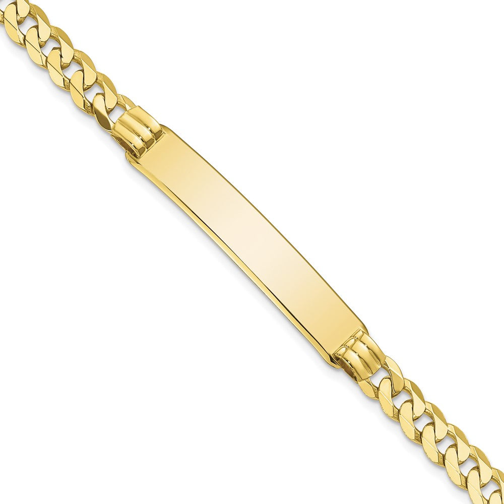 Quality Gold 10k Flat Curb Link ID Bracelet Gold     