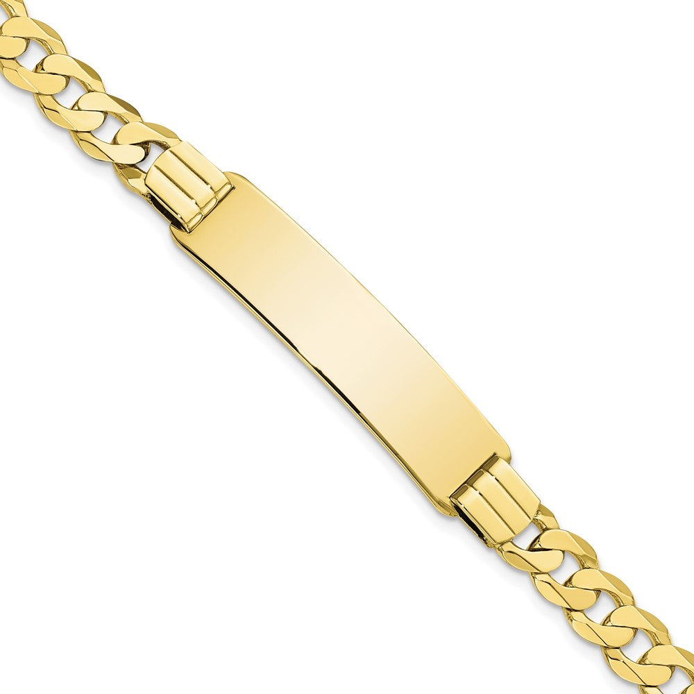 Quality Gold 10k Flat Curb Link ID Bracelet Gold     