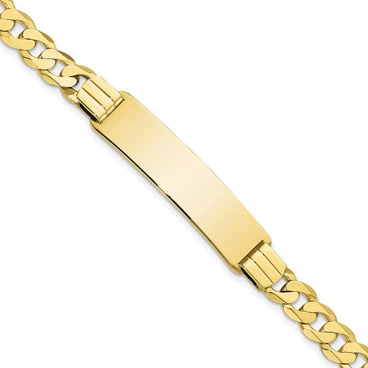 Quality Gold 10k Flat Curb Link ID Bracelet Gold     