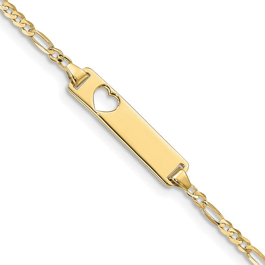 Quality Gold 10k Figaro Link ID Bracelet Gold     