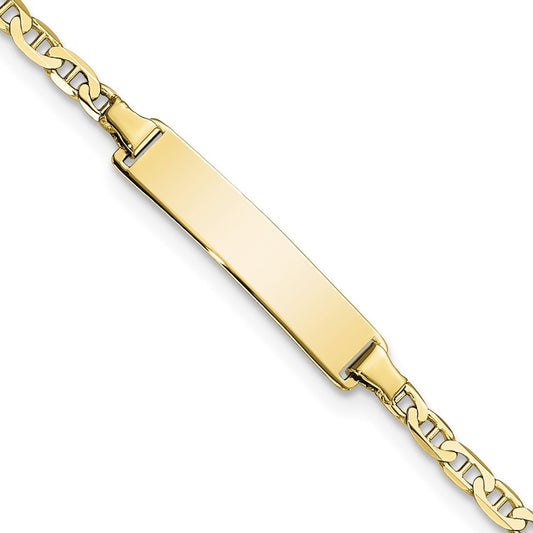 Quality Gold 10k Flat Anchor Link ID Bracelet Gold     