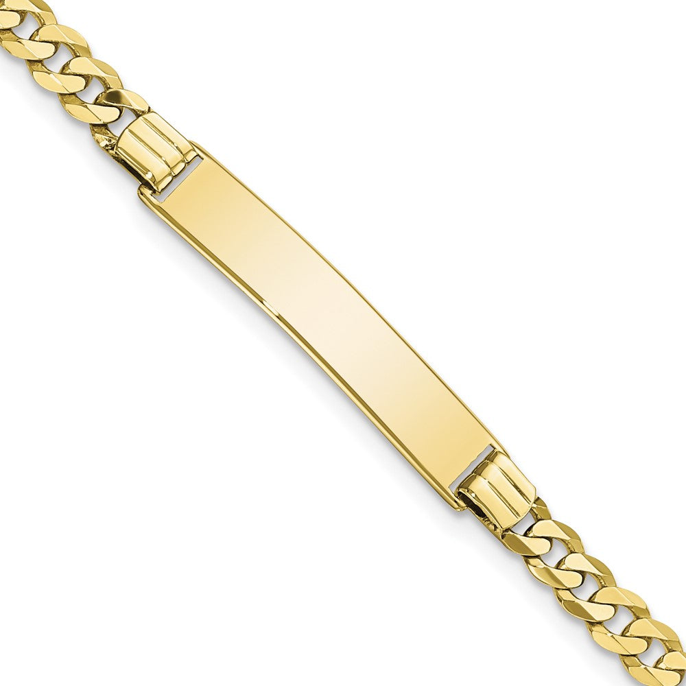 Quality Gold 10k Flat Curb Link ID Bracelet Gold     