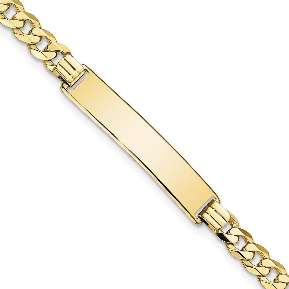 Quality Gold 10k Flat Curb Link ID Bracelet Gold     