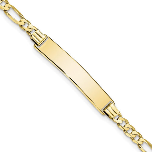 Quality Gold 10k Figaro Link ID Bracelet Gold     