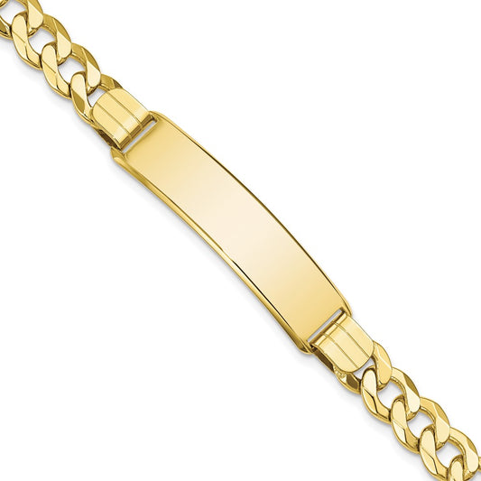 Quality Gold 10k Flat Curb Link ID Bracelet Gold     