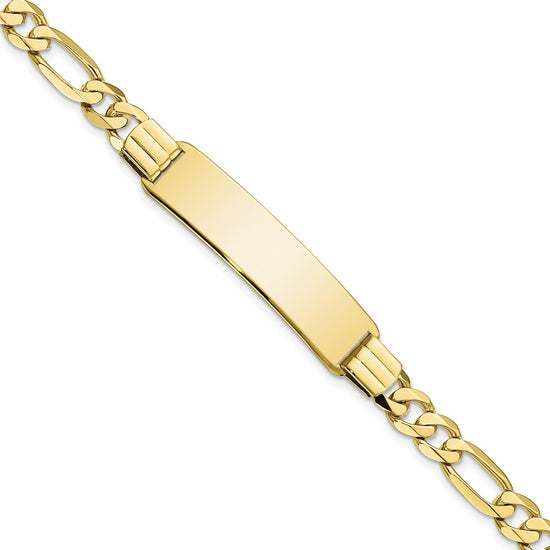 Quality Gold 10k Figaro Link ID Bracelet Gold     