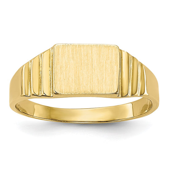 Quality Gold 10K Satin Rectangular Child's Signet Ring Gold