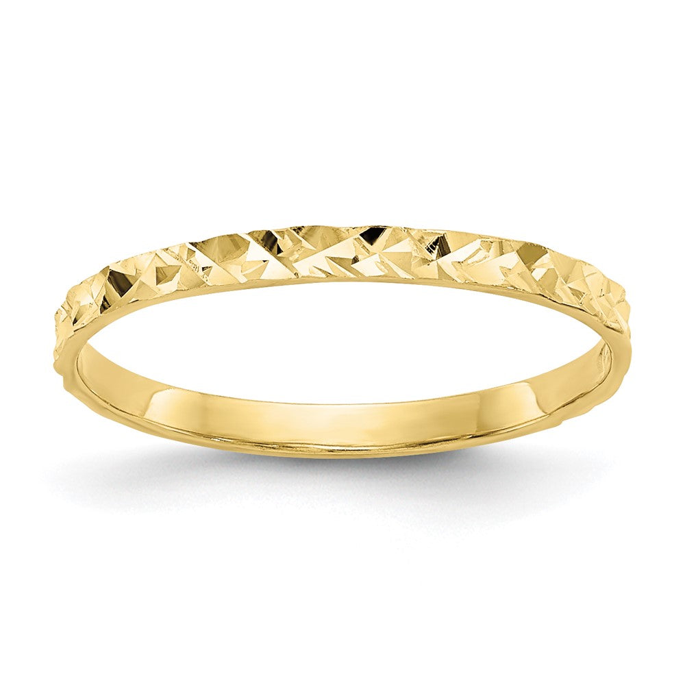 Quality Gold 10K Diamond-cut Design Band Childs Ring Gold