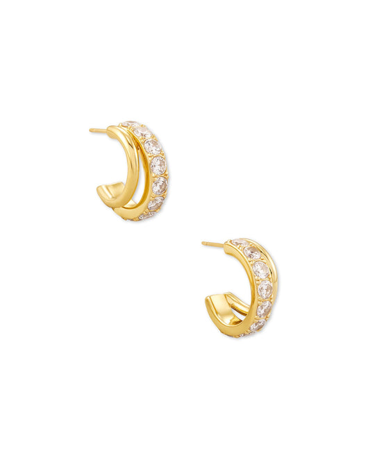 Kendra Scott LIVY HUGGIE EARRINGS 4217719636 E1733RHD 0.75' OUTSIDE DIAMETER GOLD METAL