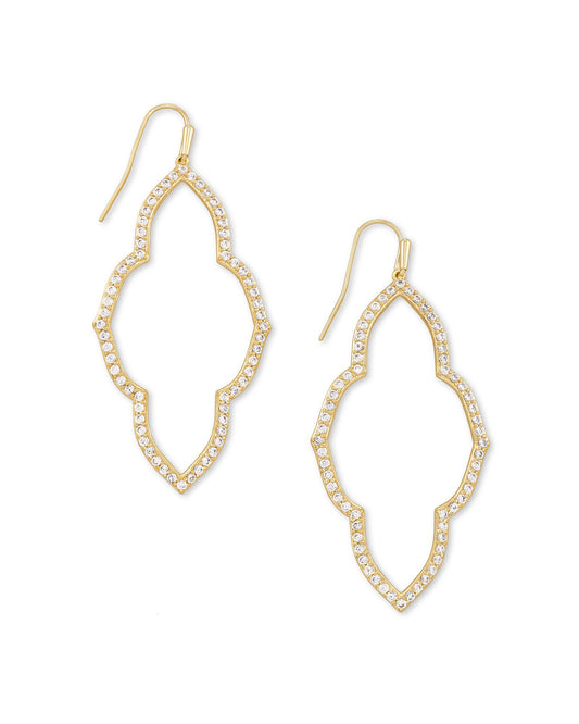Kendra Scott ABBIE OPEN FRAME EARRINGS 4217719625 E1730RHD 3.14'L X 1.14'W GOLD METAL