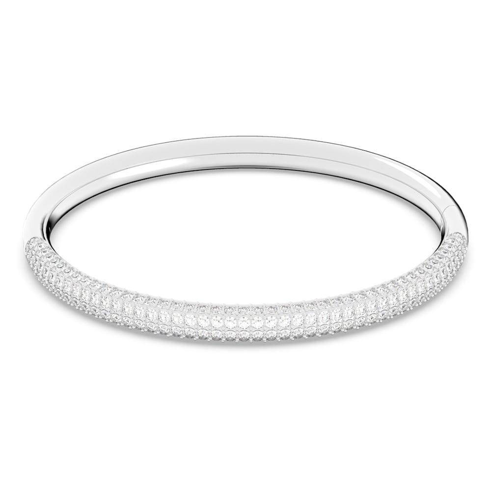 Stone bangle, White, Stainless steel