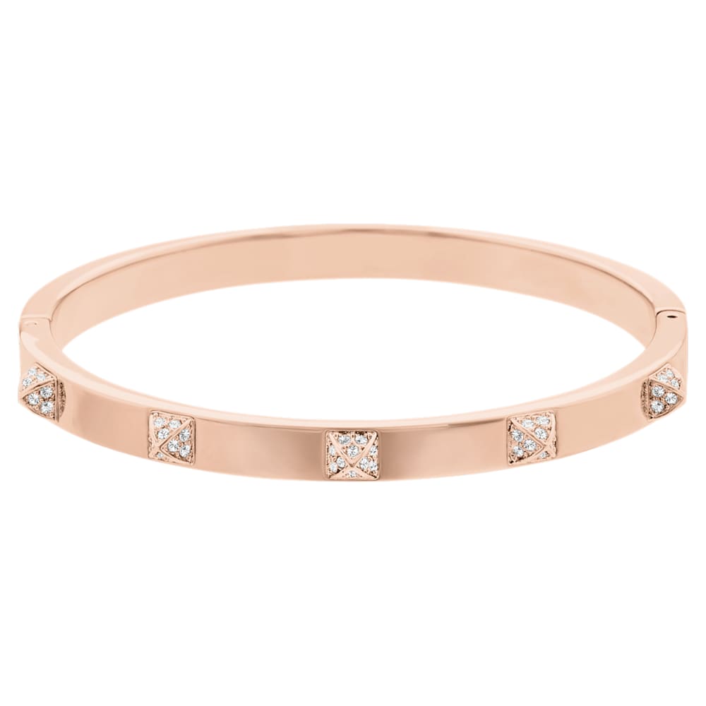 Load image into Gallery viewer, Tactic bangle, White, Rose gold-tone finish
