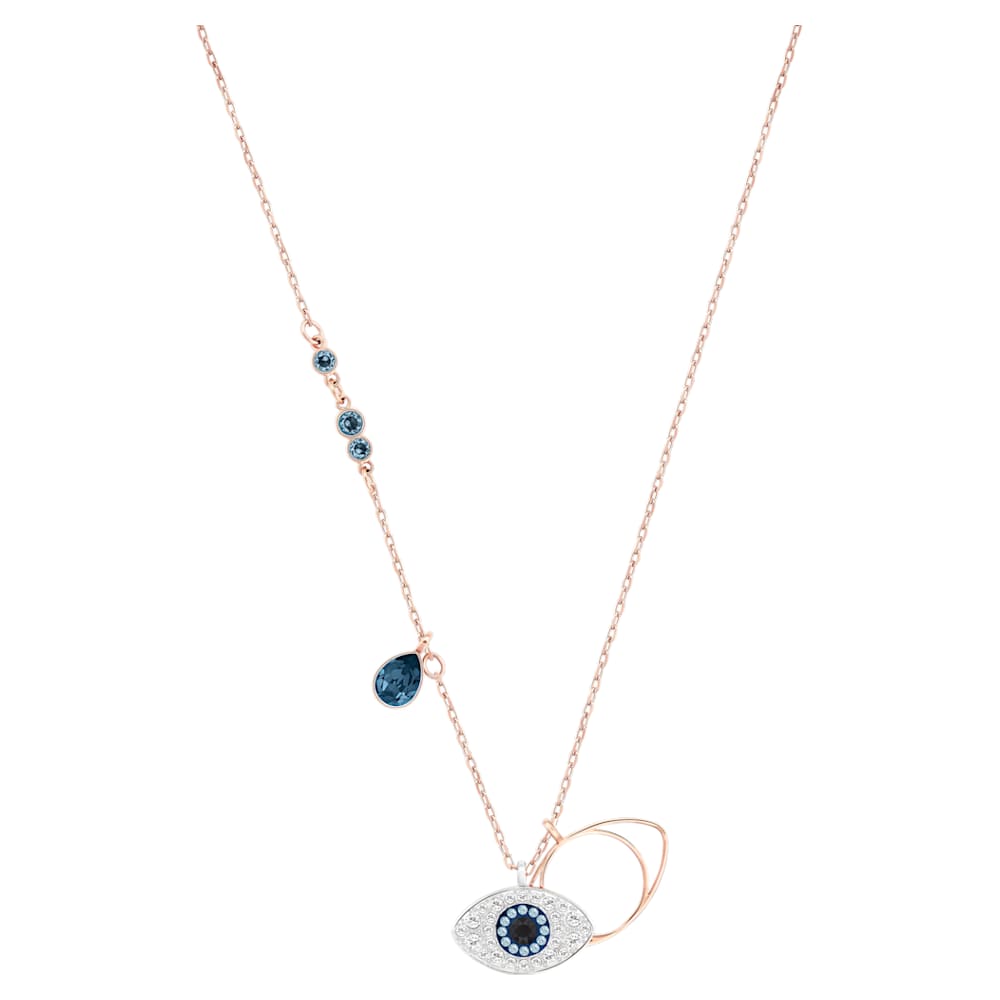 Load image into Gallery viewer, Swarovski Symbolic pendant, Evil eye, Blue, Mixed metal finish
