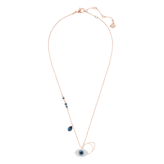 Swarovski Symbolic pendant, Evil eye, Blue, Mixed metal finish