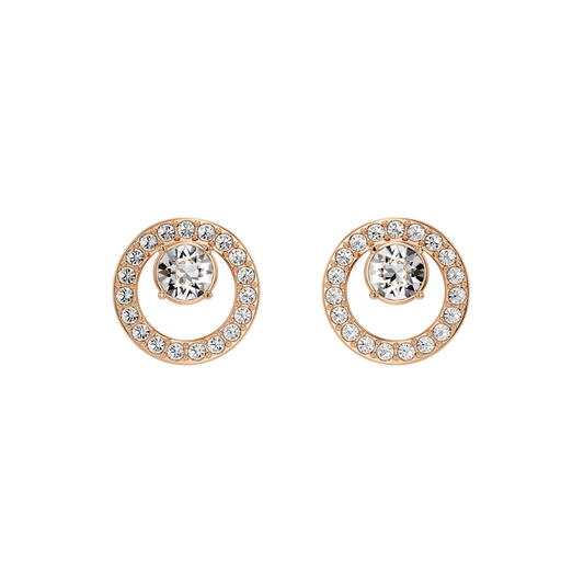 Creativity stud earrings, White, Rose gold-tone plated