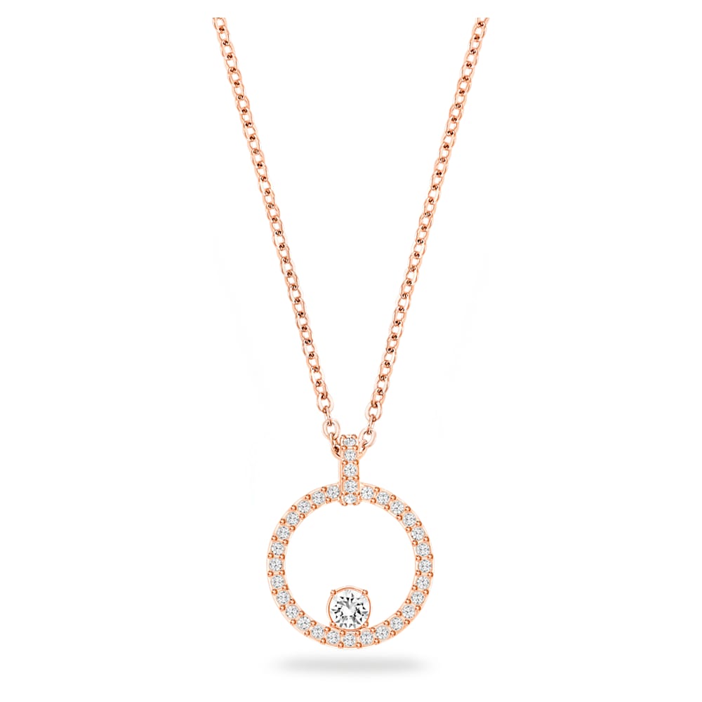 Load image into Gallery viewer, Creativity pendant, White, Rose gold-tone plated
