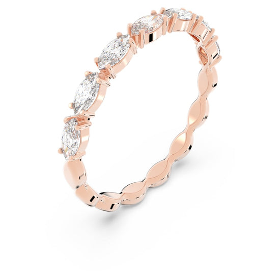 Load image into Gallery viewer, Vittore ring, Marquise cut, White, Rose gold-tone plated Size 55

