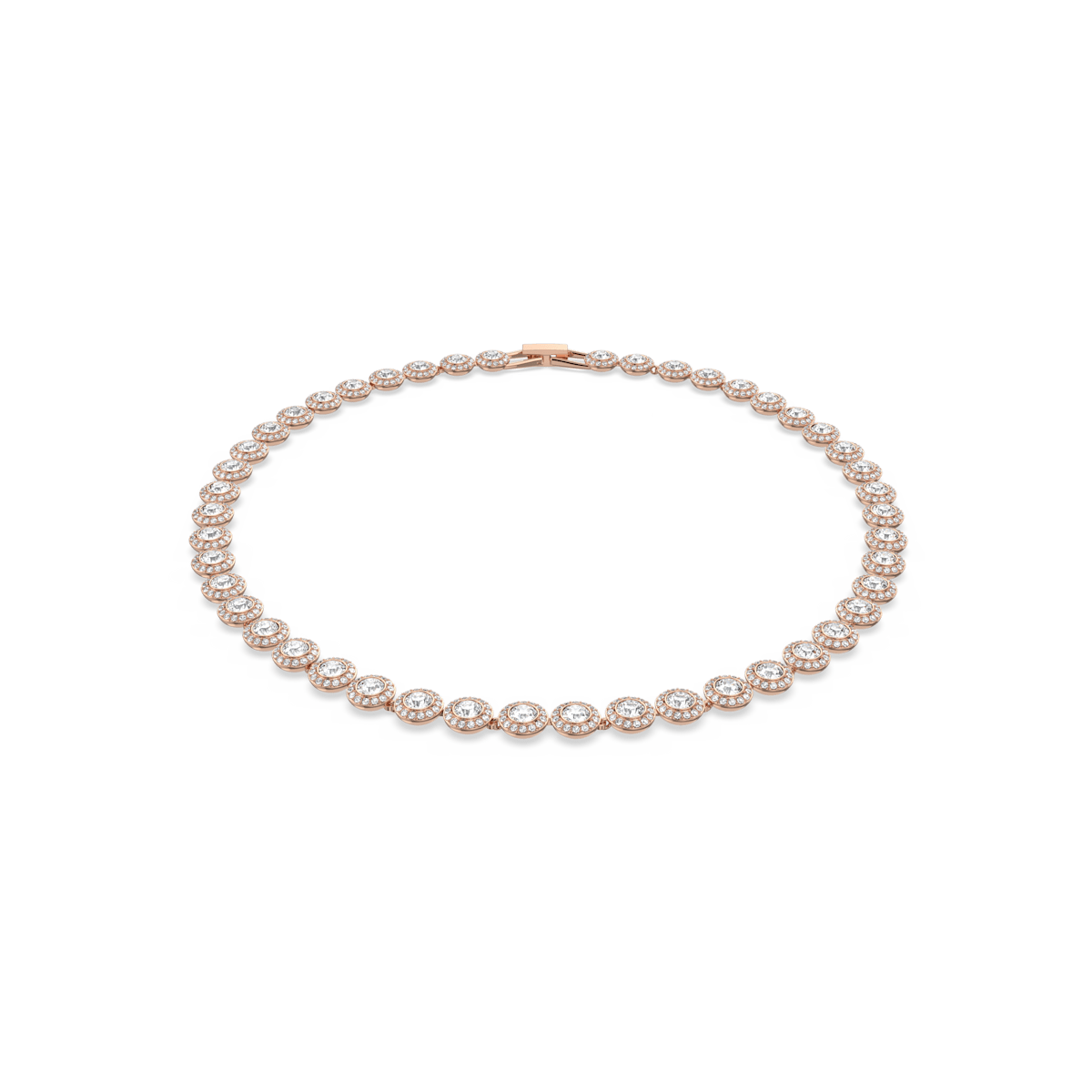 Angelic necklace, Round cut, White, Rose gold-tone plated