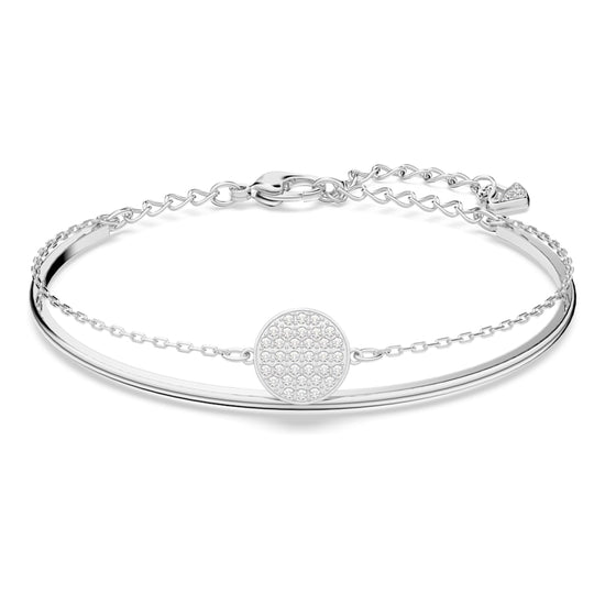 Load image into Gallery viewer, Ginger bangle, White, Rhodium plated
