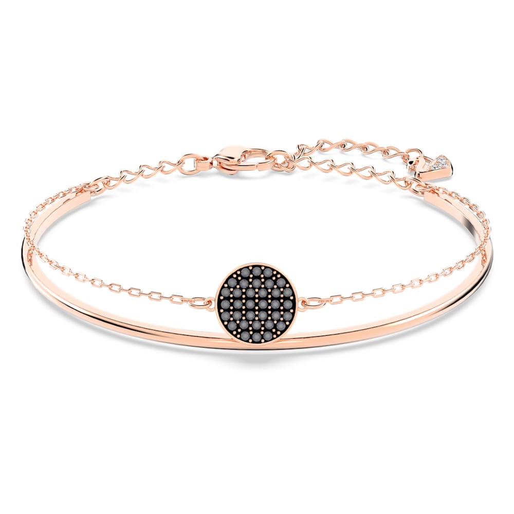 Ginger bangle, Gray, Rose gold-tone plated