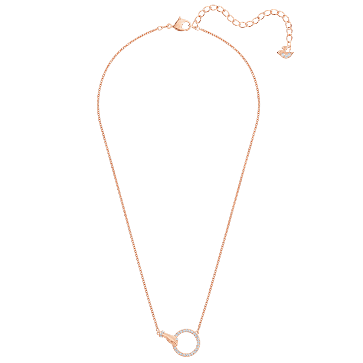 Swarovski Symbolic necklace, Hand, White, Rose gold-tone plated