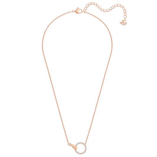 Swarovski Symbolic necklace, Hand, White, Rose gold-tone plated